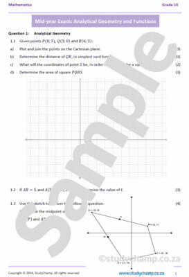 Grade 10 Mathematics Mid-year Exam Revision: Workbook 2