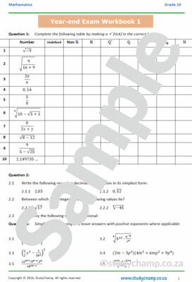 Grade 10 Year-end Exam Bundle