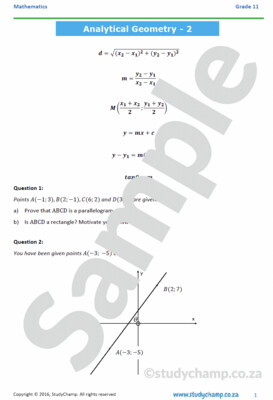 Grade 11 Mathematics Workbook: Analytical Geometry 2