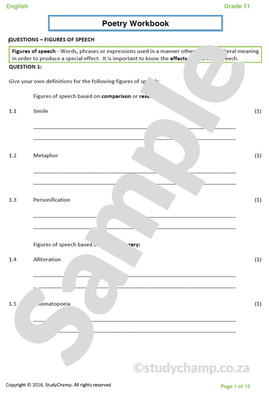 Grade 11 English: Poetry and Figures of Speech