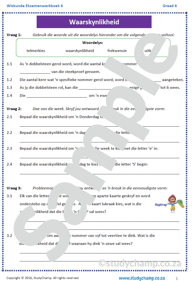 Graad 6 Wiskunde Jaareind Hersiening: Werkboek 6
