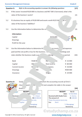 Grade 8 EMS Mid-year Exam Revision: Accounting Concepts