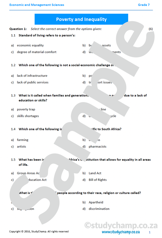 Grade 7 EMS Test: Poverty and Inequality