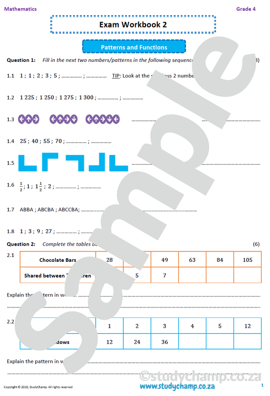 Grade 4 Maths Year-end Exam workbook 2: Patterns and Functions