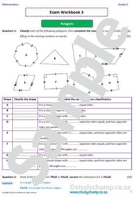 Grade 5 Mathematics Year-End Exam Workbook 3: Space and Shape