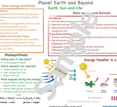 Grade 7 Natural Sciences Summary: Earth, the Sun and Life on Earth