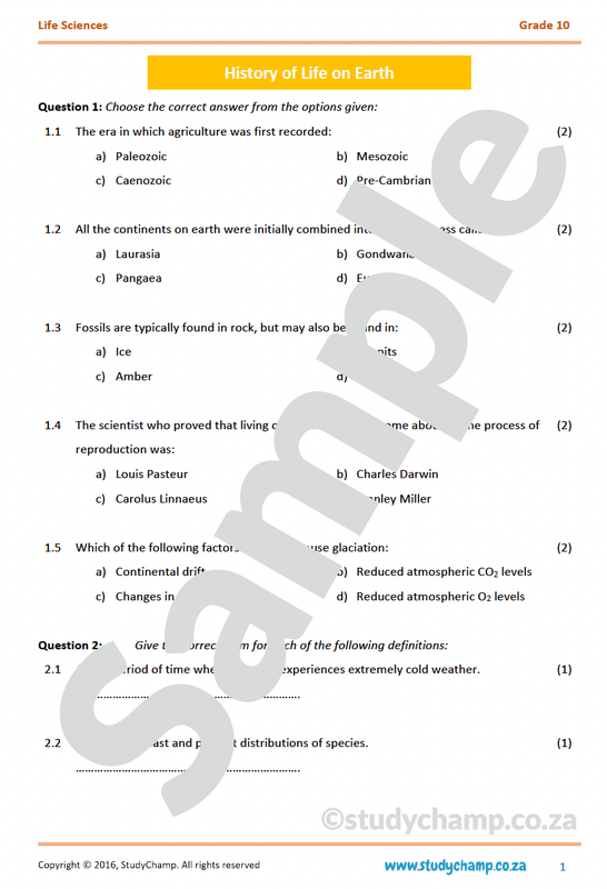 Grade 10 Life Sciences: History of Life on Earth
