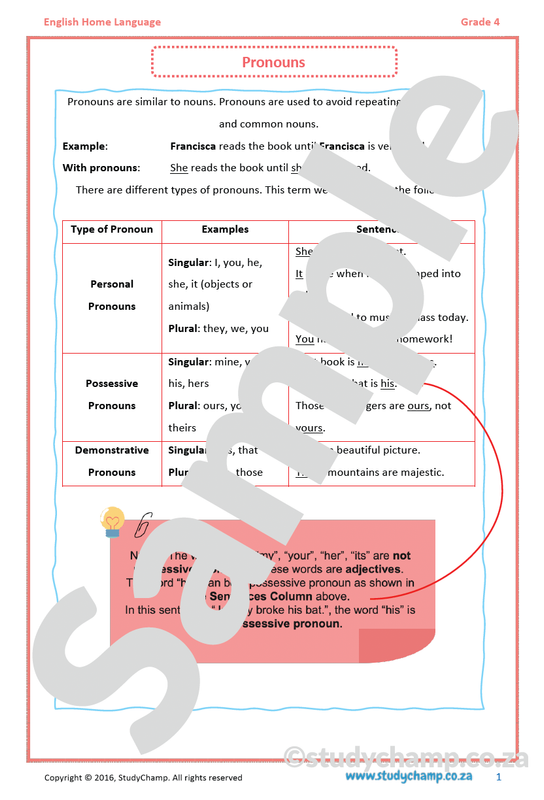 Grade 4 English: Pronouns