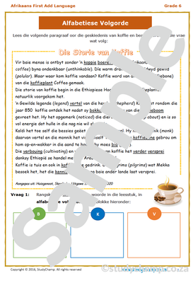 Grade 6 Afrikaans: Alfabetiese volgorde en lettergrepe
