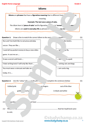 Grade 4 English: Idioms