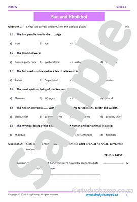 Grade 5 History: Year-end Exam Workbook