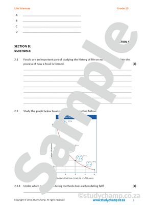 Grade 10 DOE Life Sciences Test: History of Life