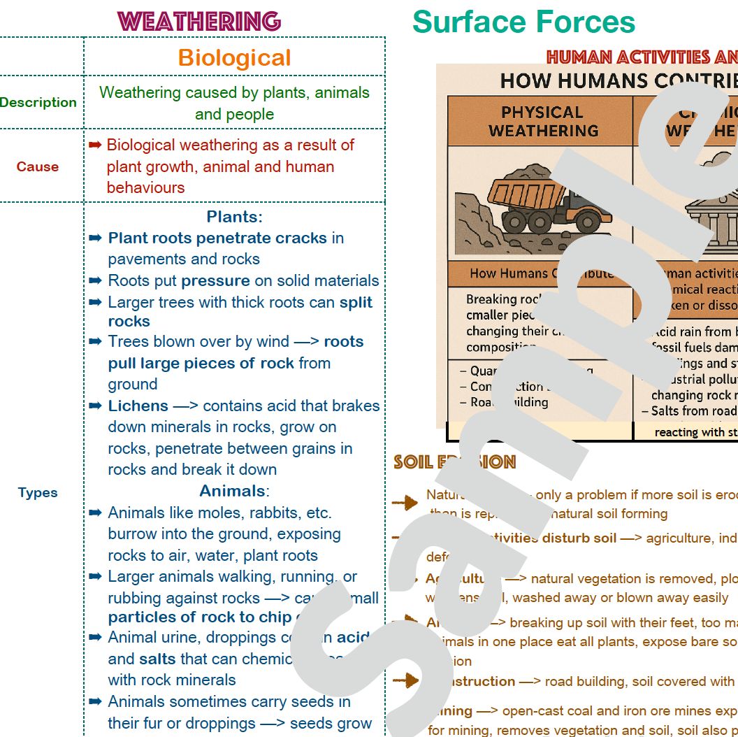 Grade 9 Geography Summary: Surface Forces