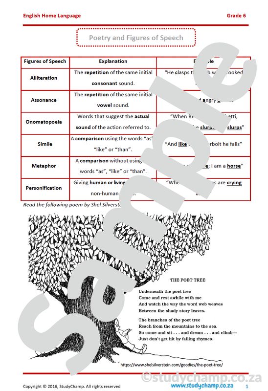Grade 6 English Worksheet: Poetry