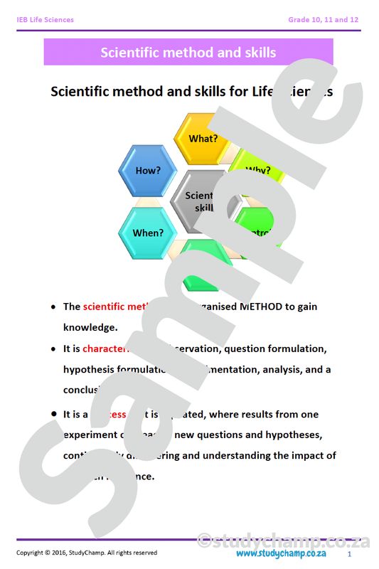 Grade 10 IEB Life Sciences Summary: Scientific Method and Skills