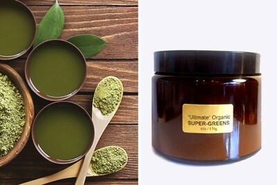 Ultimate &#39;Organic&#39; Super Greens (IN GLASS JAR)  (6oz / 170g)