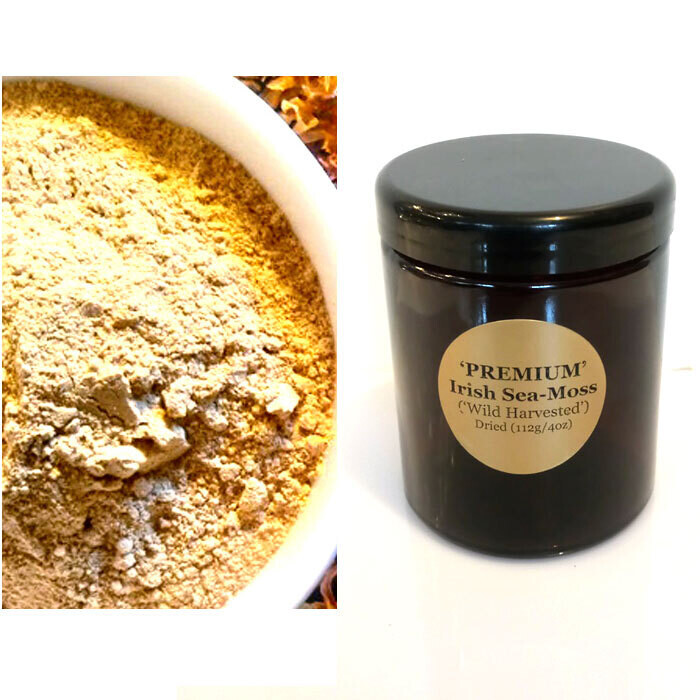 Premium Irish Sea Moss 'Powder' - (IN GLASS JAR)  4oz / 112g