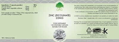 Zinc (Picolinate - 22mg)