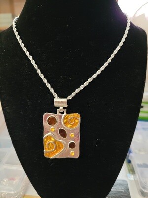 20" Stainless Steel Twisted chain & Abstract Pendant
