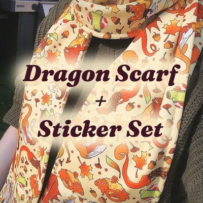 Dragon Scarf + Sticker Set
