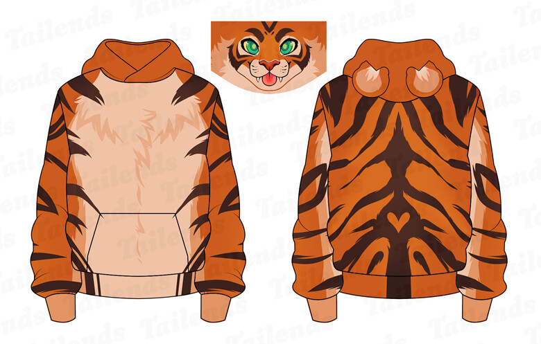 Orange Tiger - Comfy Hoodie