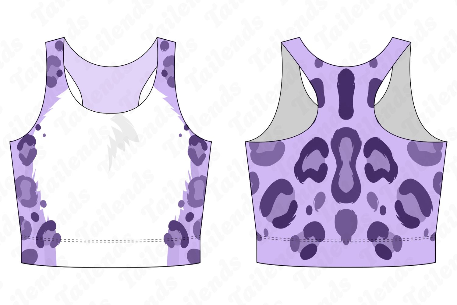 Snow Leopard LAVENDER - Racerback Crop