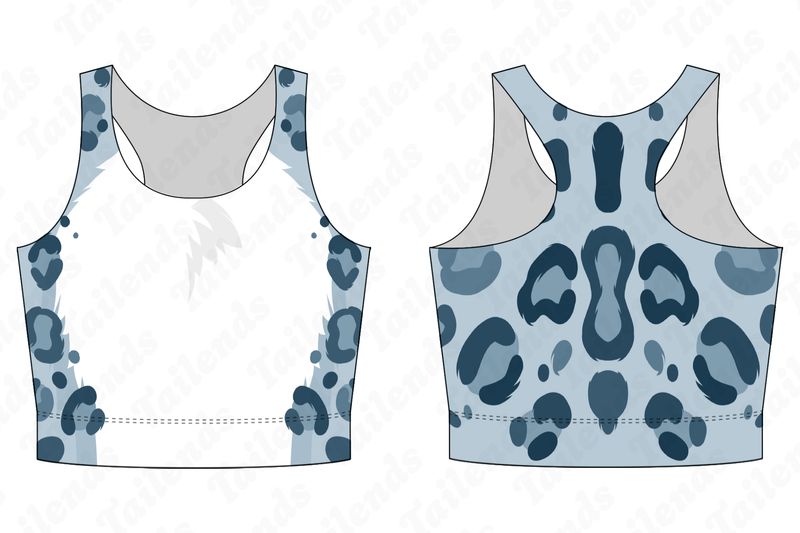 Snow Leopard BLUE - Racerback Crop
