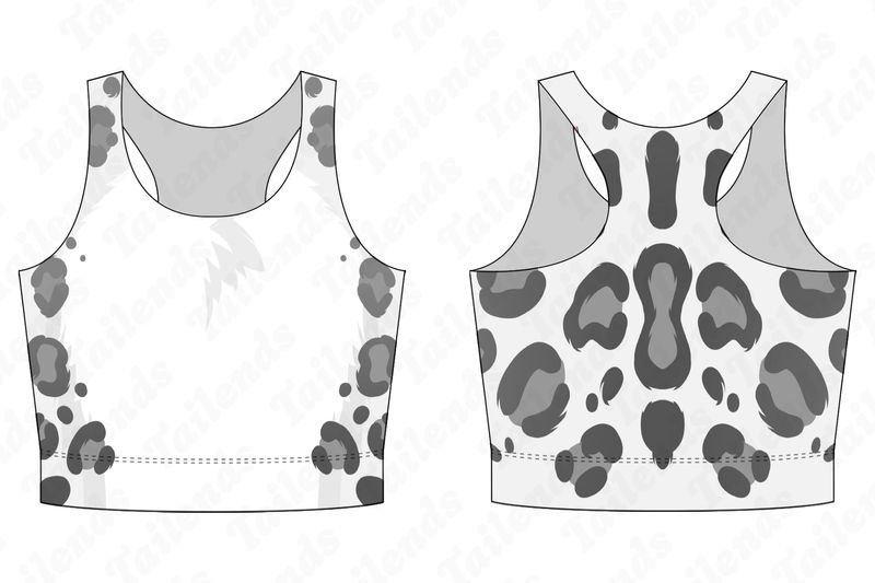 Snow Leopard WHITE - Racerback Crop