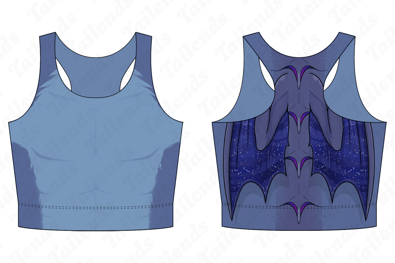 Dragon BLUE - Racerback Crop