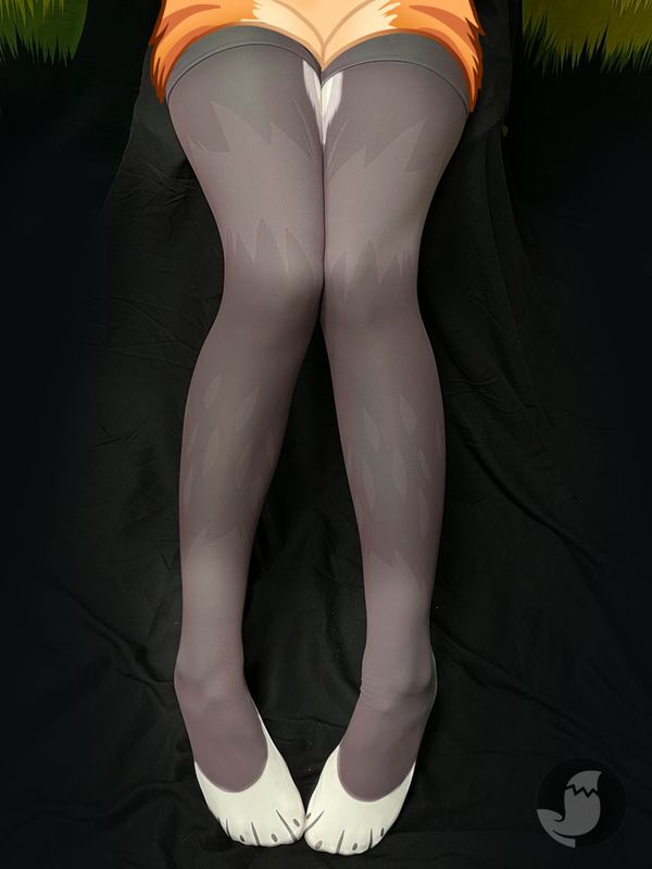 Full Moon Grey - Thigh High Socks