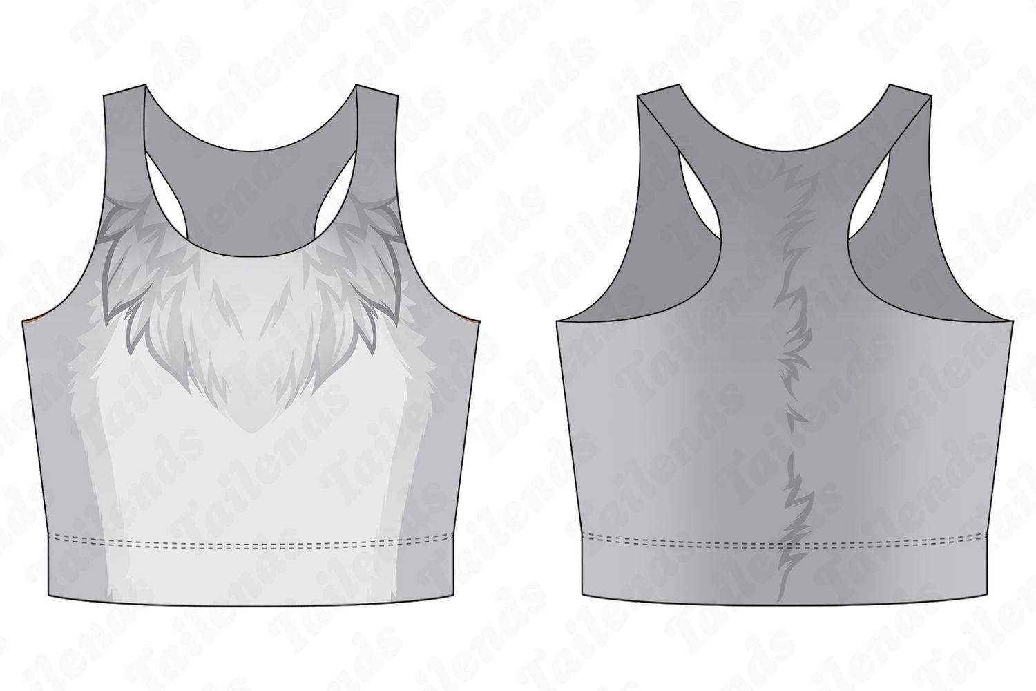 Bunny Grey - Racerback Crop