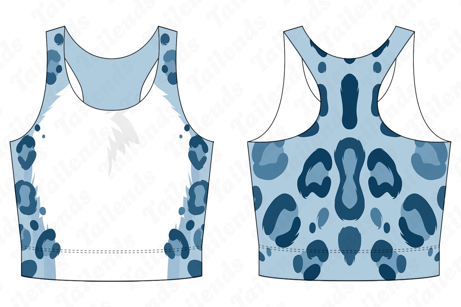 Snow Leopard BLUE - Racerback Crop