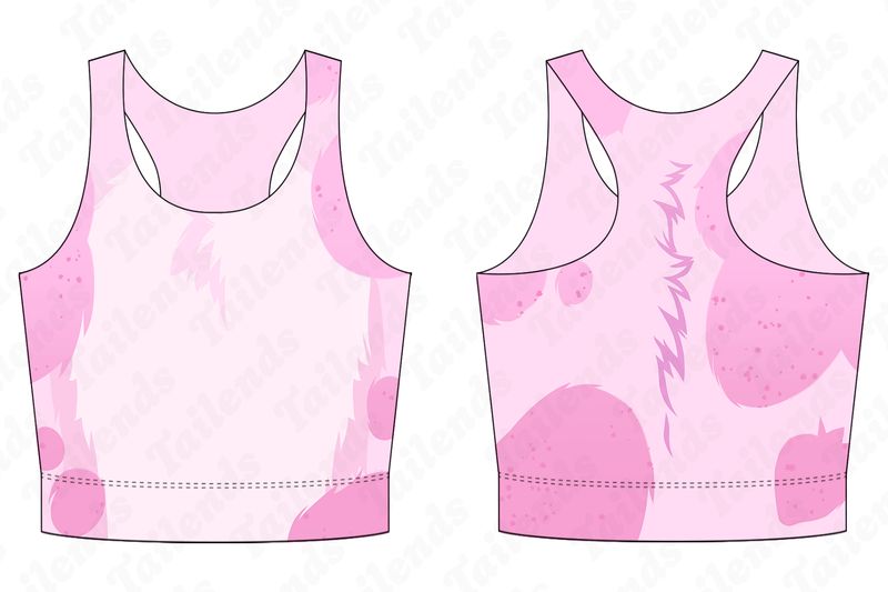 Strawberry Moo - Racerback Crop
