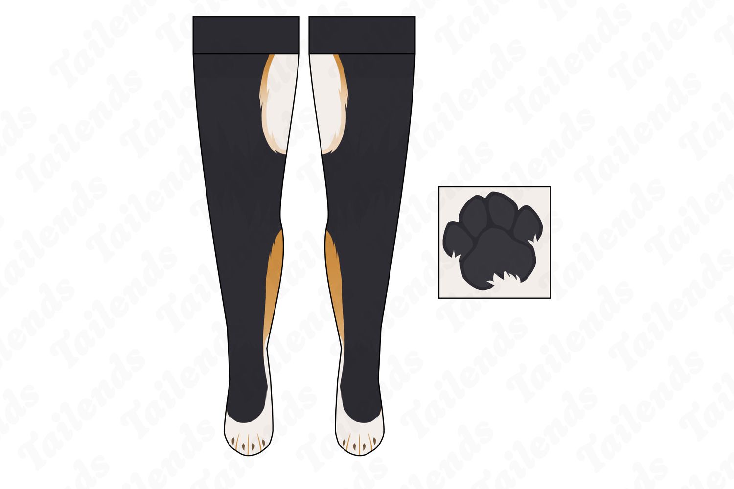 Shiba BLACK - Thigh High Socks