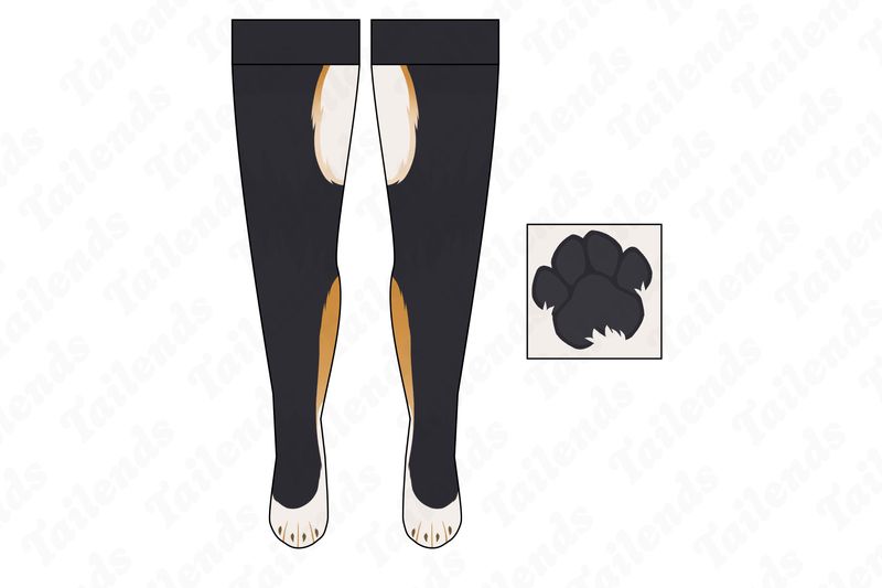 Shiba BLACK - Thigh High Socks