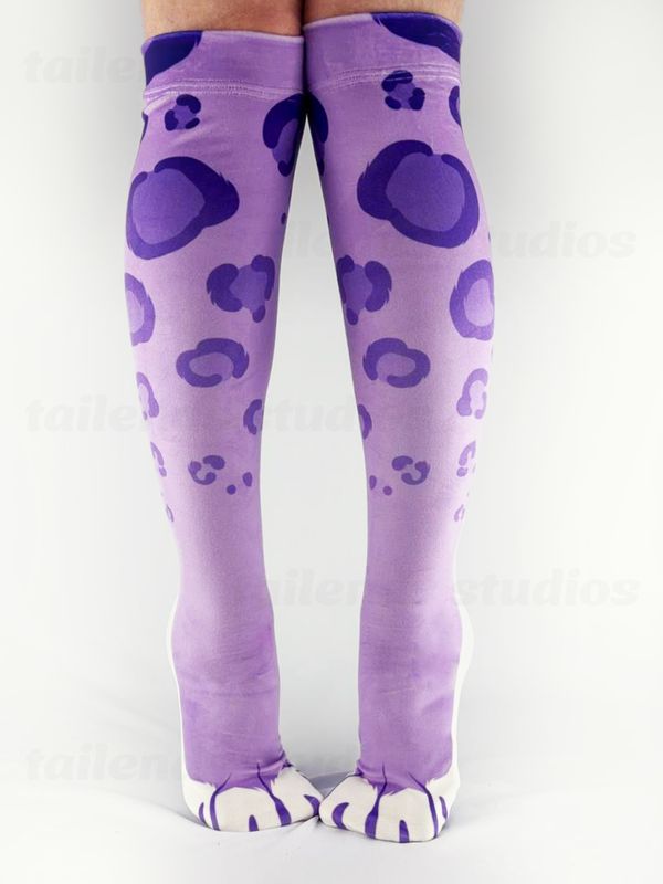 Snow Leopard LAVENDER - Mochi Pawsocks