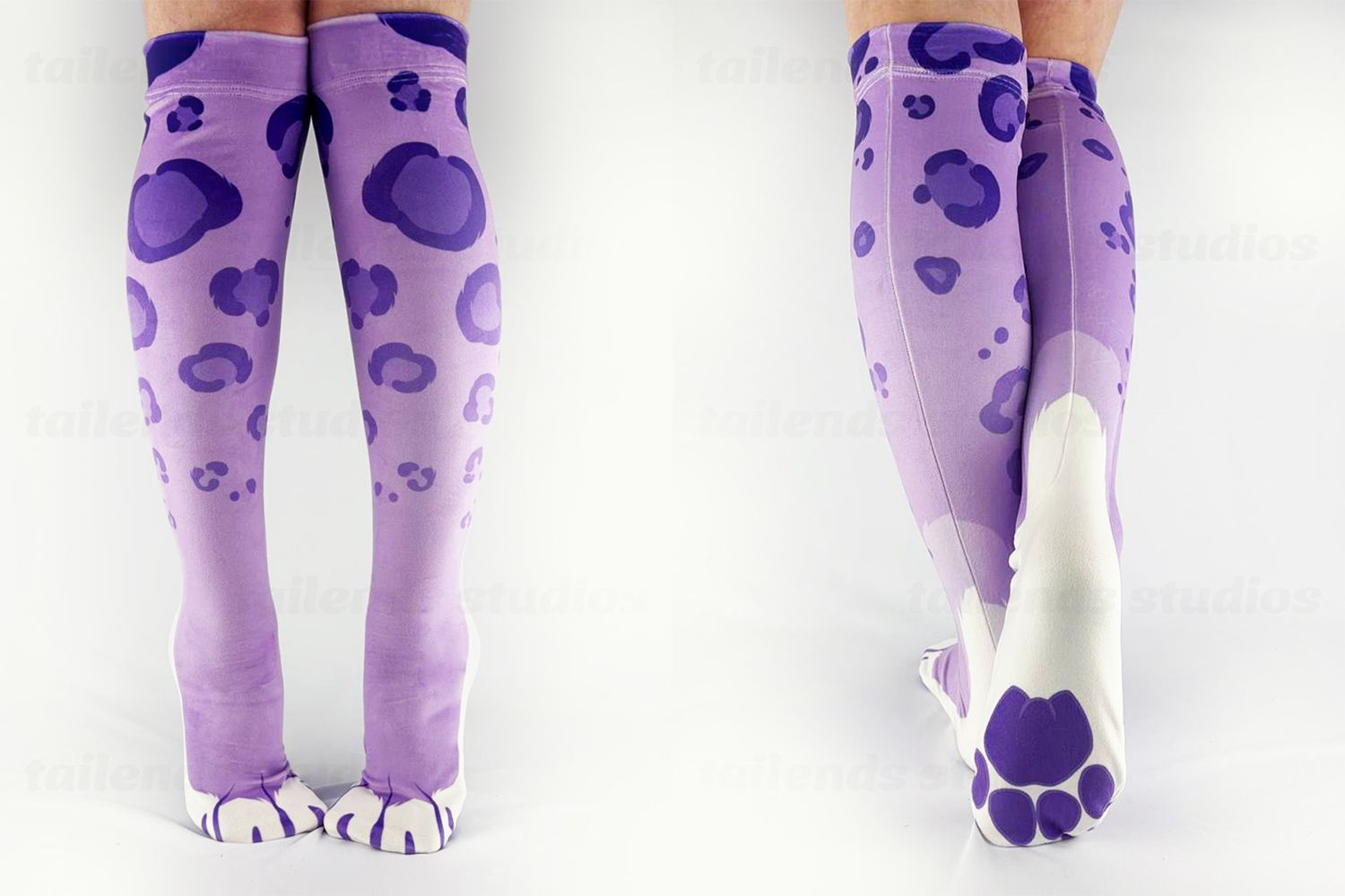 Snow Leopard LAVENDER - Mochi Pawsocks