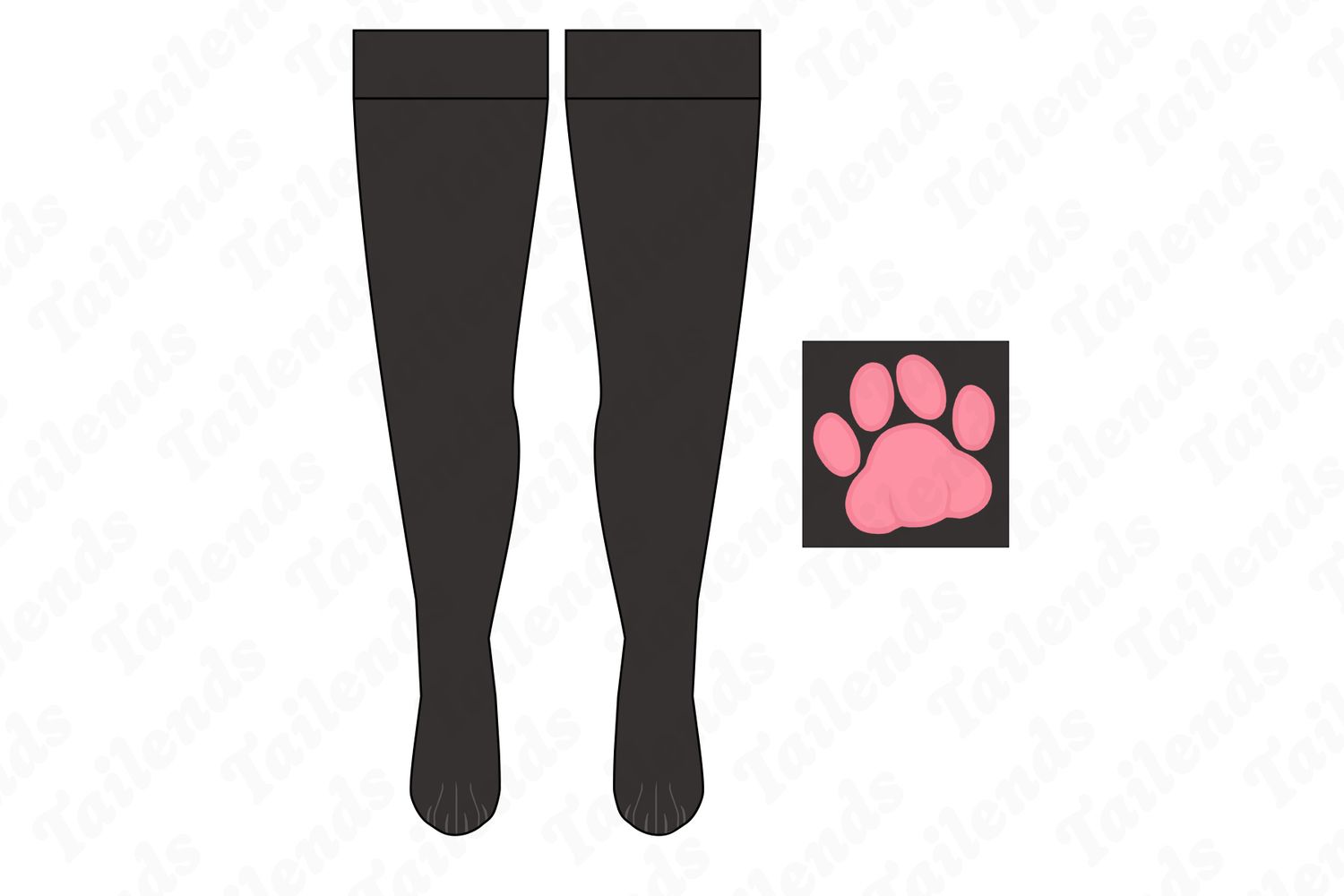 Black Kitty - Thigh High Socks