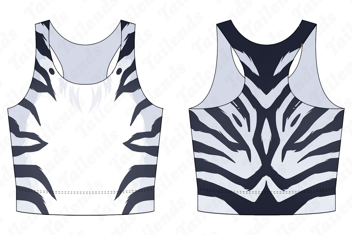 Tiger WHITE - Racerback Crop