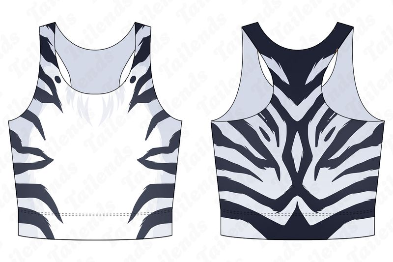 Tiger WHITE - Racerback Crop
