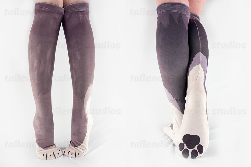 Full Moon GREY - Mochi Pawsocks
