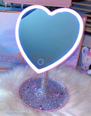 Led Heart Mirror (Pink)