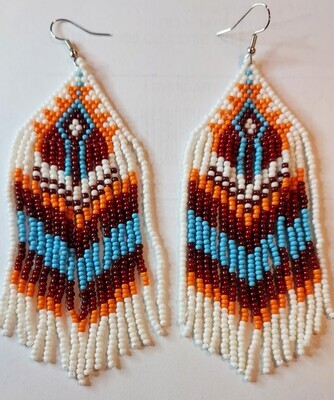 White and Turquoise Earrings