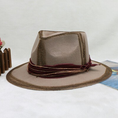 Wool Flat-brimmed Vintage Hat