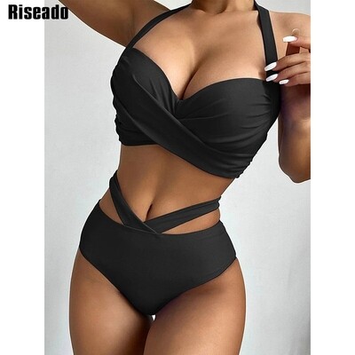 Bikini Bay Push Up Bikini High Waist Swimsuits. Twisted Beach Wear For Women 2022.