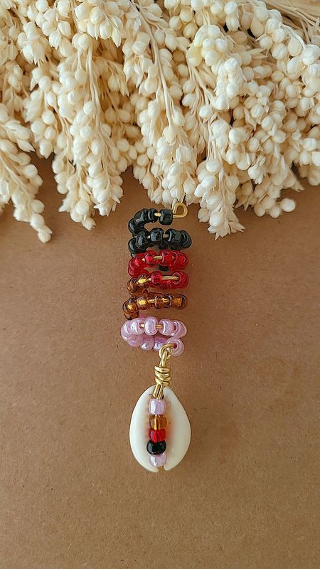 Beaded Hair Cuff ( brown, pink, black,red)