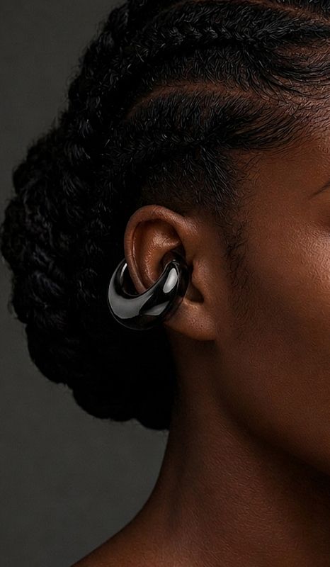SILVER BLACK (African Ear cuff)