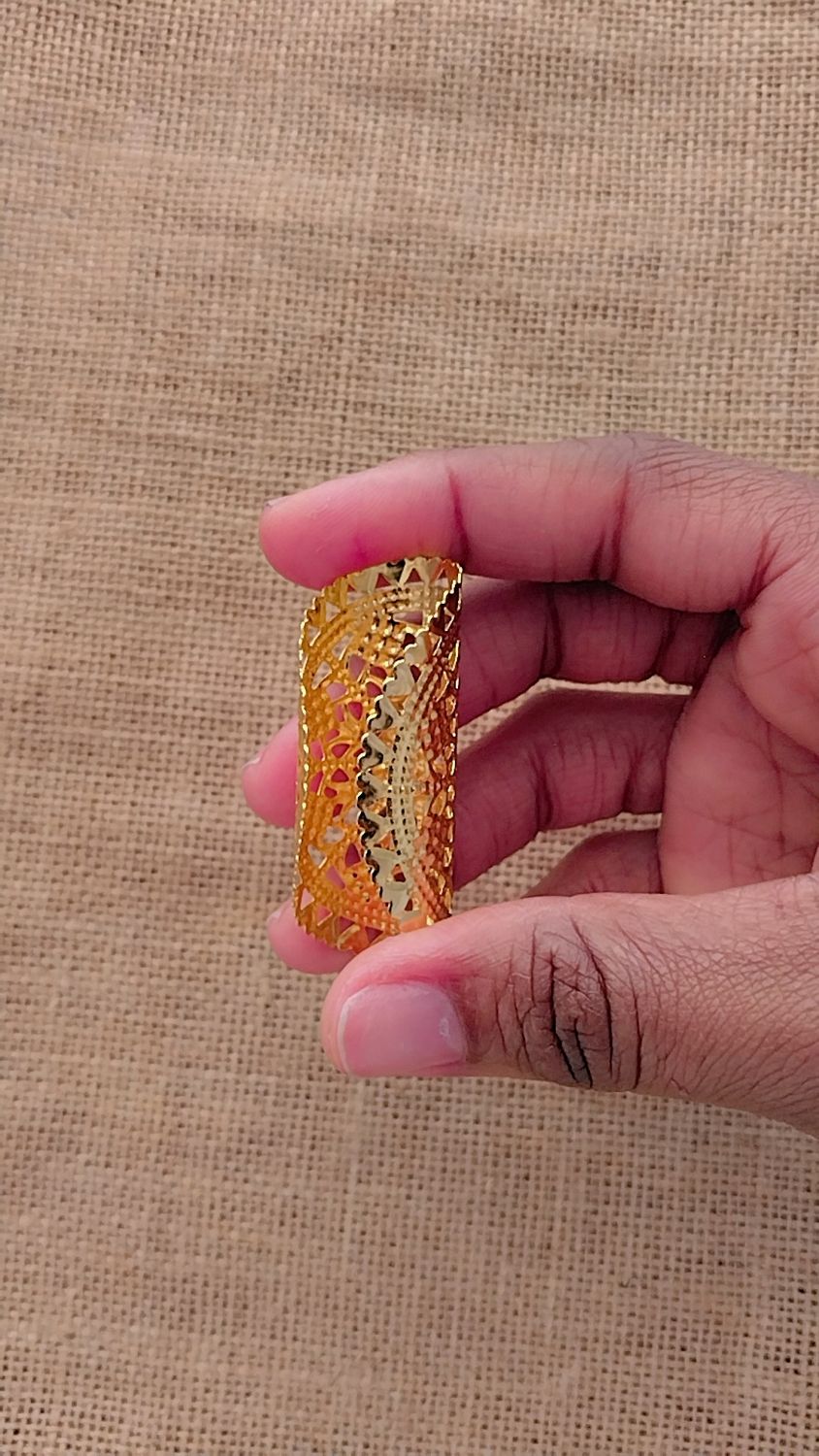 Large Adjustable Gold Cuff