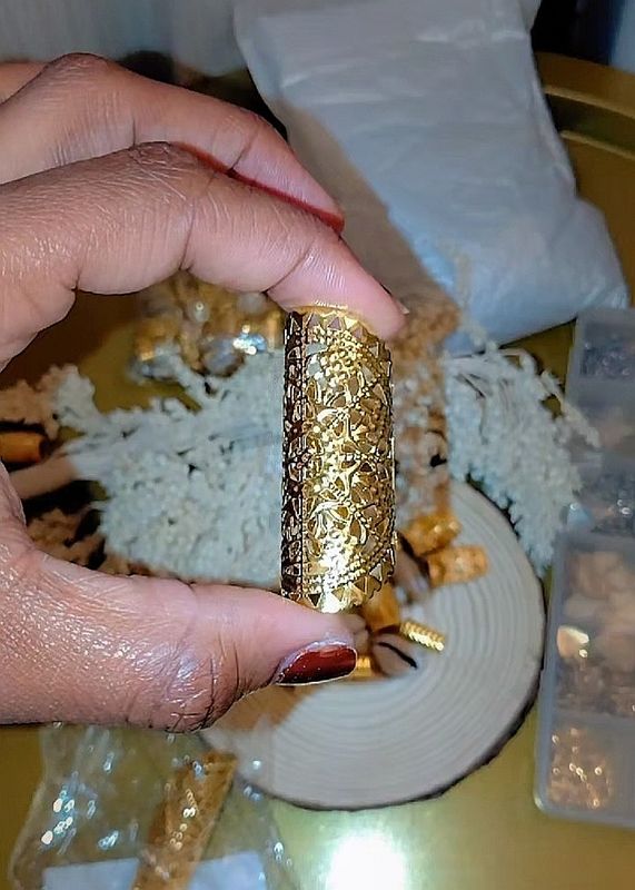 Large Adjustable Gold Cuff