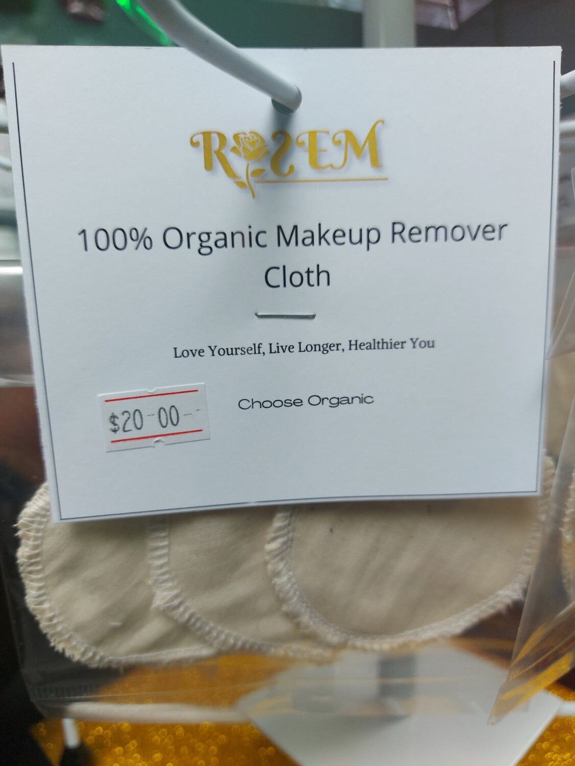 100% Organic Cotton Makeup or face wipe Washable cloth